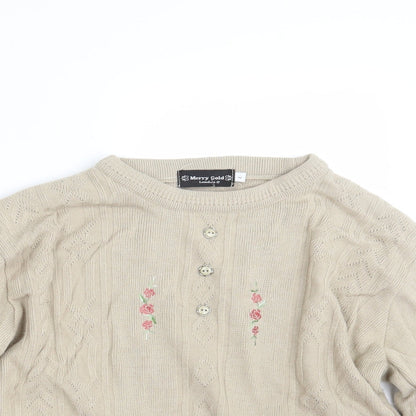 Womens UK Size L Merry Gold Beige Pullover Jumper