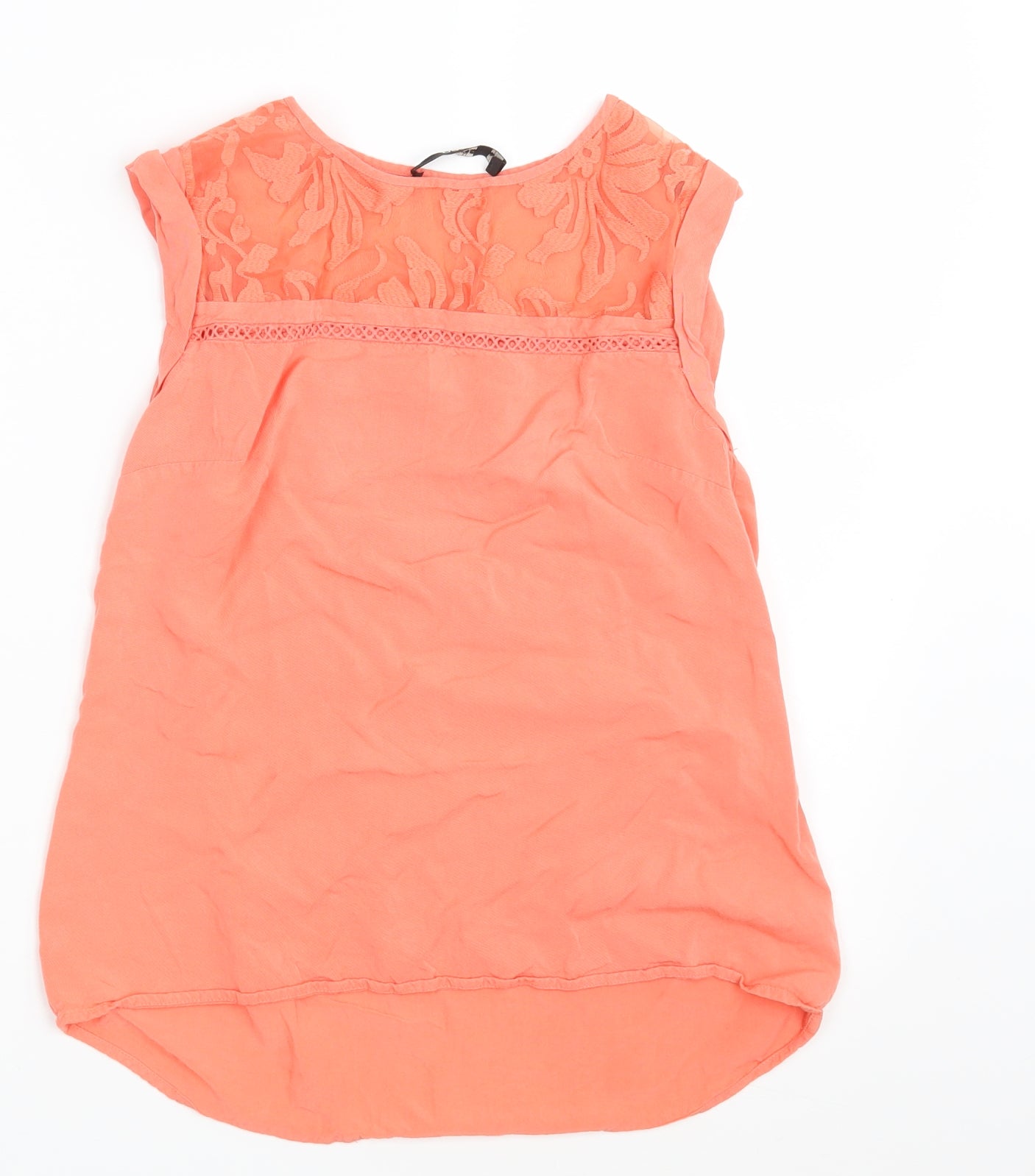 Womens UK Size 8 Oasis Orange Basic Blouse