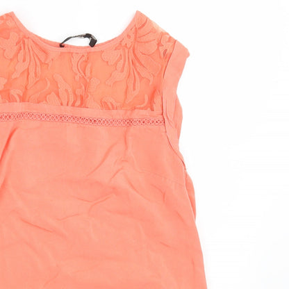 Womens UK Size 8 Oasis Orange Basic Blouse