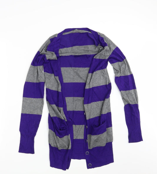 George Womens Multicoloured Striped Knit Cardigan Jumper Size 8