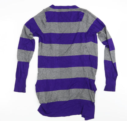 George Womens Multicoloured Striped Knit Cardigan Jumper Size 8