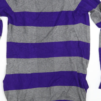 George Womens Multicoloured Striped Knit Cardigan Jumper Size 8