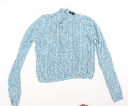 F&F Womens Blue  Knit Full Zip Jumper Size 10