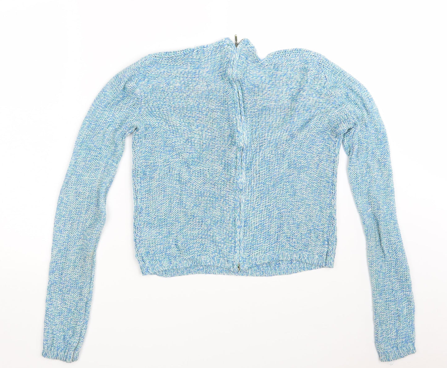F&F Womens Blue  Knit Full Zip Jumper Size 10