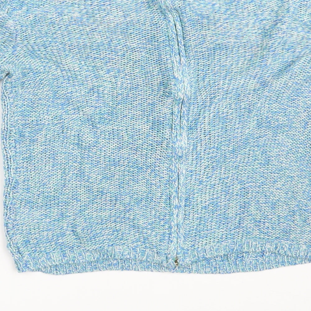 F&F Womens Blue  Knit Full Zip Jumper Size 10