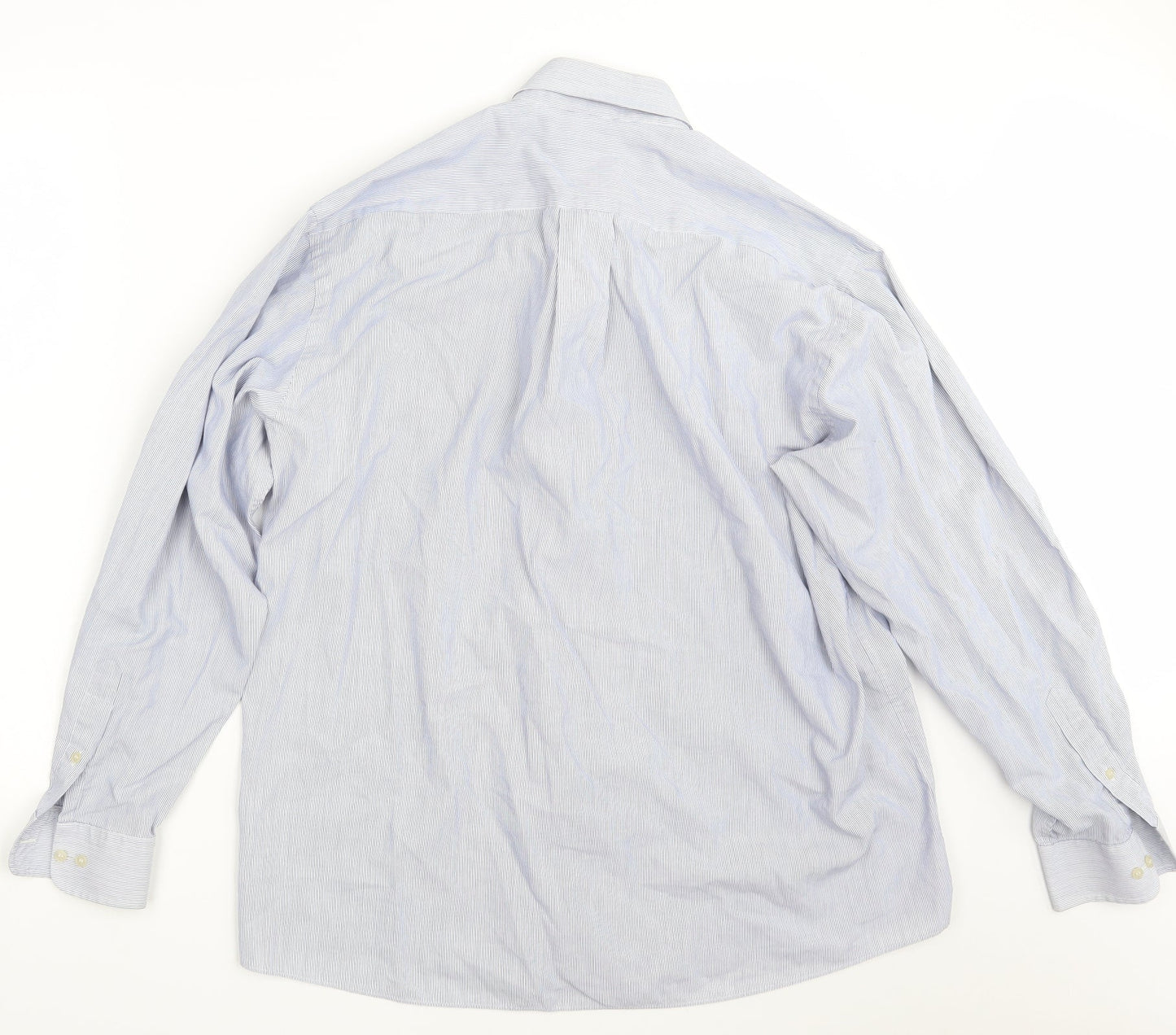 Mens UK Size 16 NEXT Blue  Button-Up Long Sleeve Casual Shirt