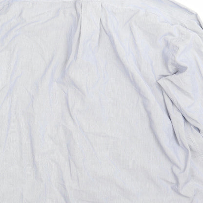 Mens UK Size 16 NEXT Blue  Button-Up Long Sleeve Casual Shirt