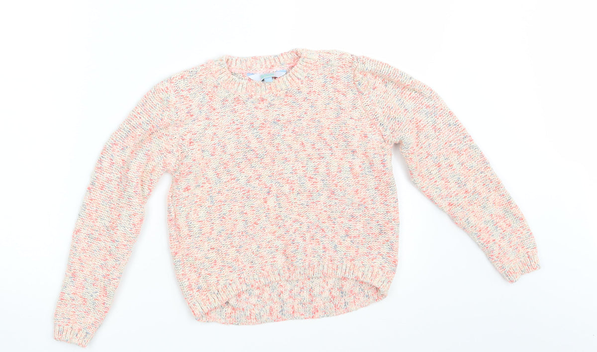Additional front view of Tilly women’s orange knit jumper, size UK 12