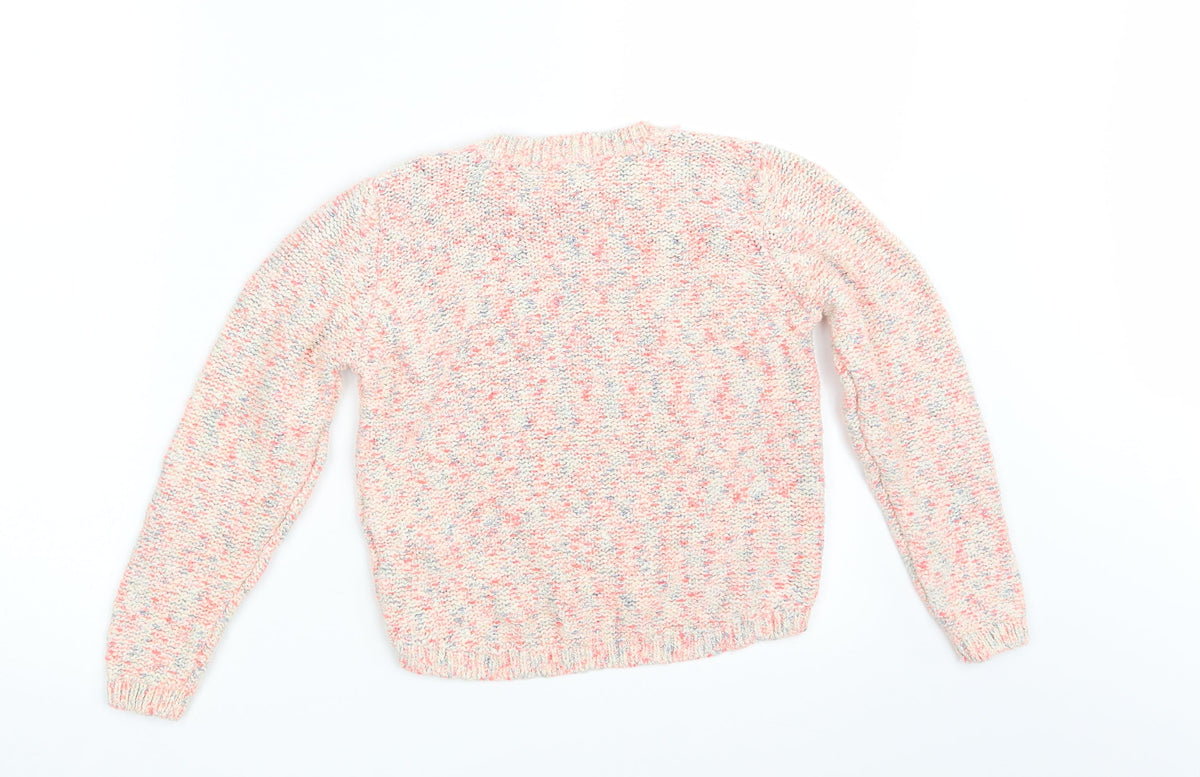 Back view of Tilly women’s orange knit jumper, size UK 12