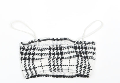 SheIn Womens White Check  Cropped Tank Size XS