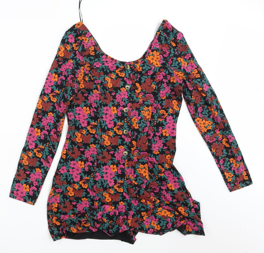 Topshop Womens Multicoloured Floral  Jumpsuit One-Piece Size 10