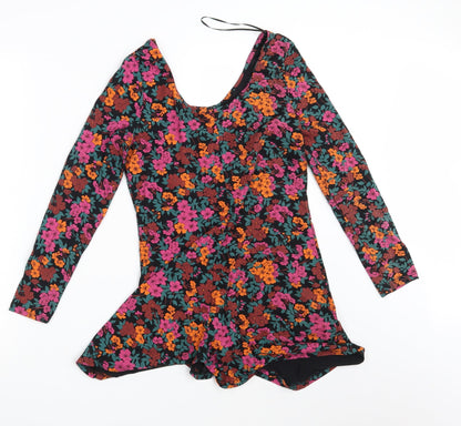 Topshop Womens Multicoloured Floral  Jumpsuit One-Piece Size 10