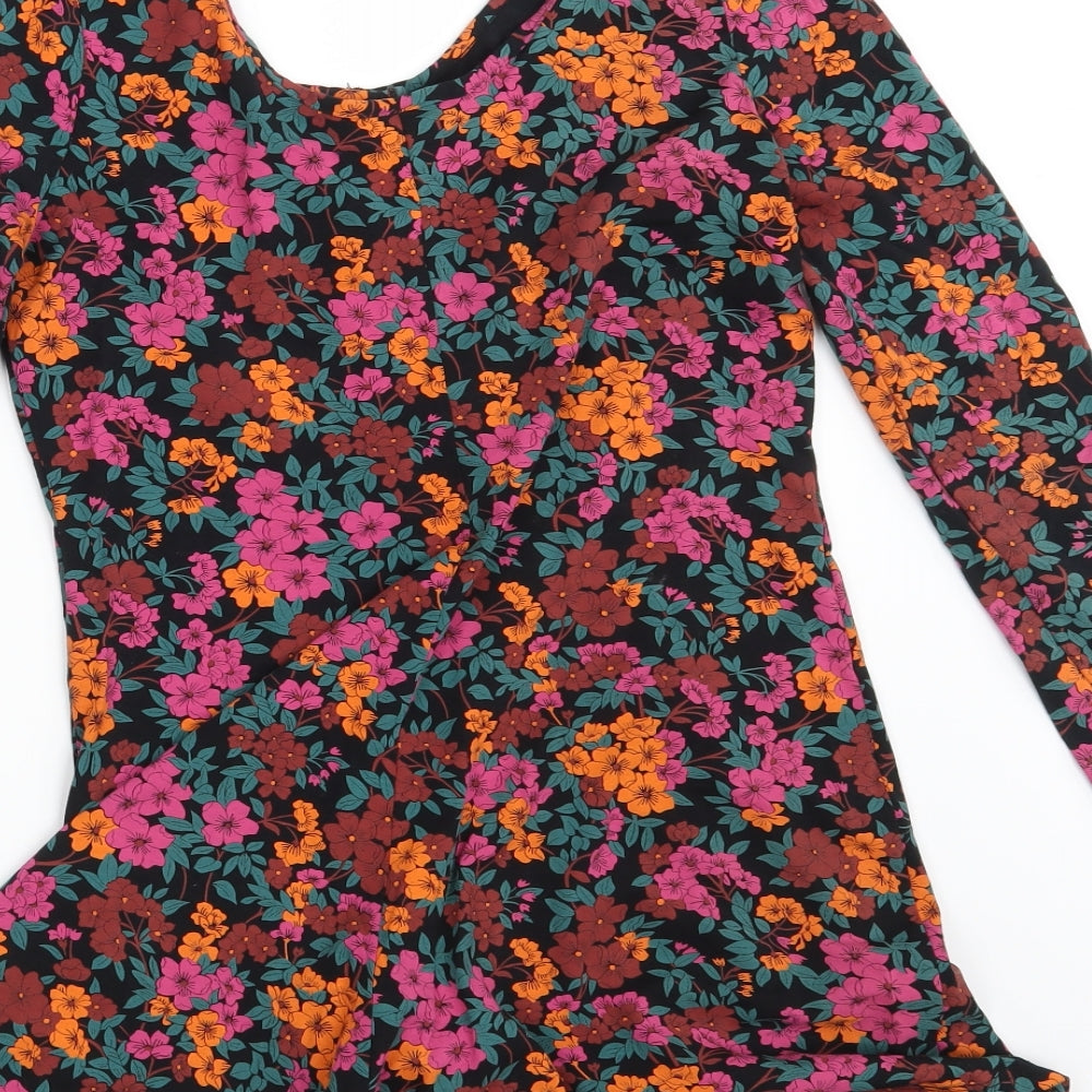 Topshop Womens Multicoloured Floral  Jumpsuit One-Piece Size 10