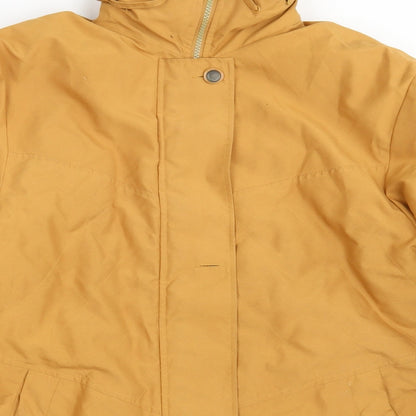 Close-up detail of Doxon women’s yellow overcoat coat, size UK 14