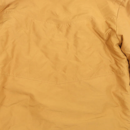 Brand and care label for Doxon women’s yellow overcoat coat, size UK 14