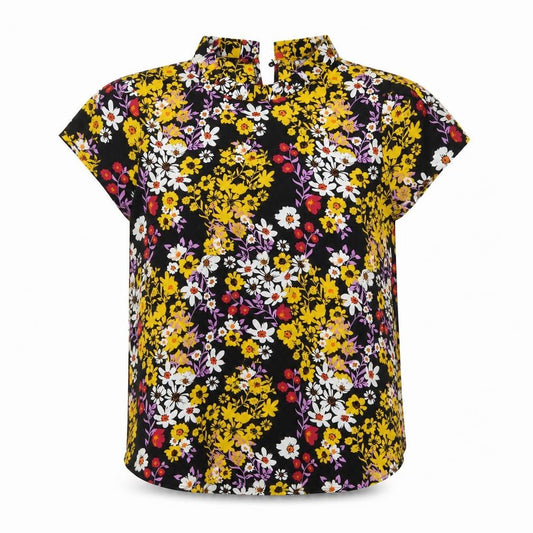 Apricot Womens Black Floral  Basic Blouse Size 10