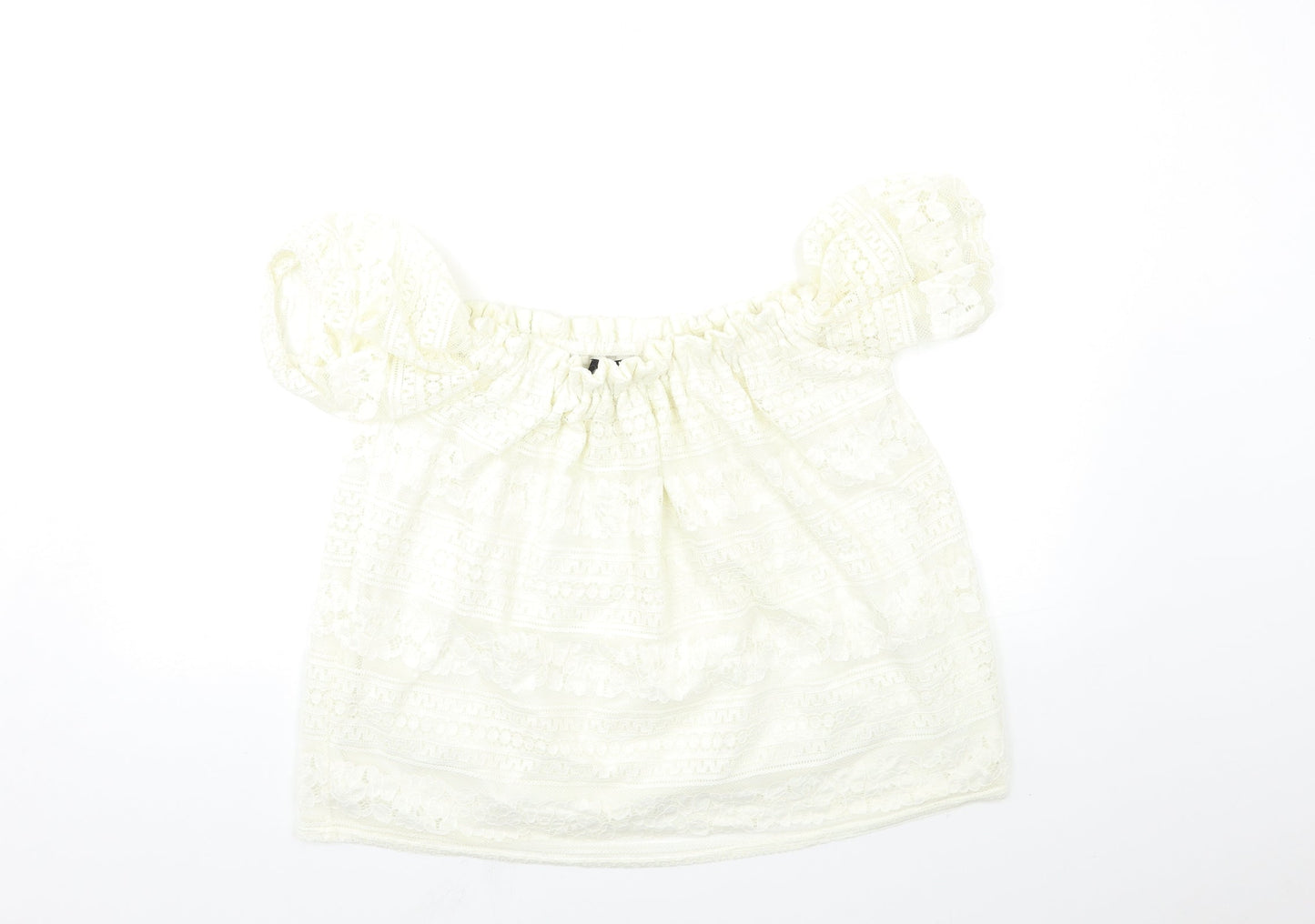 Womens UK Size 12 New Look White Basic Blouse