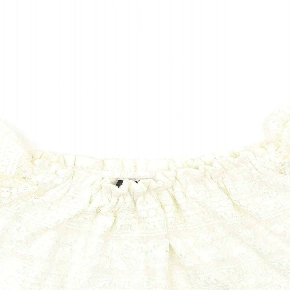 Womens UK Size 12 New Look White Basic Blouse