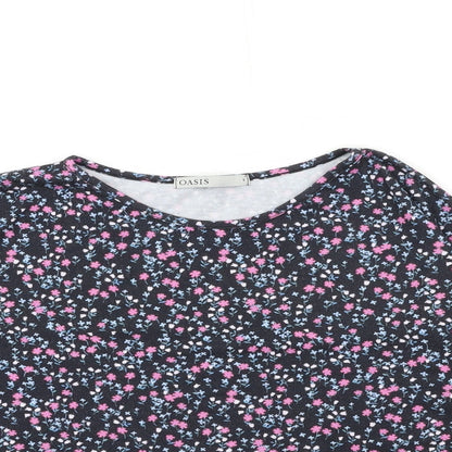 Womens UK Size S Oasis Black Basic T-Shirt