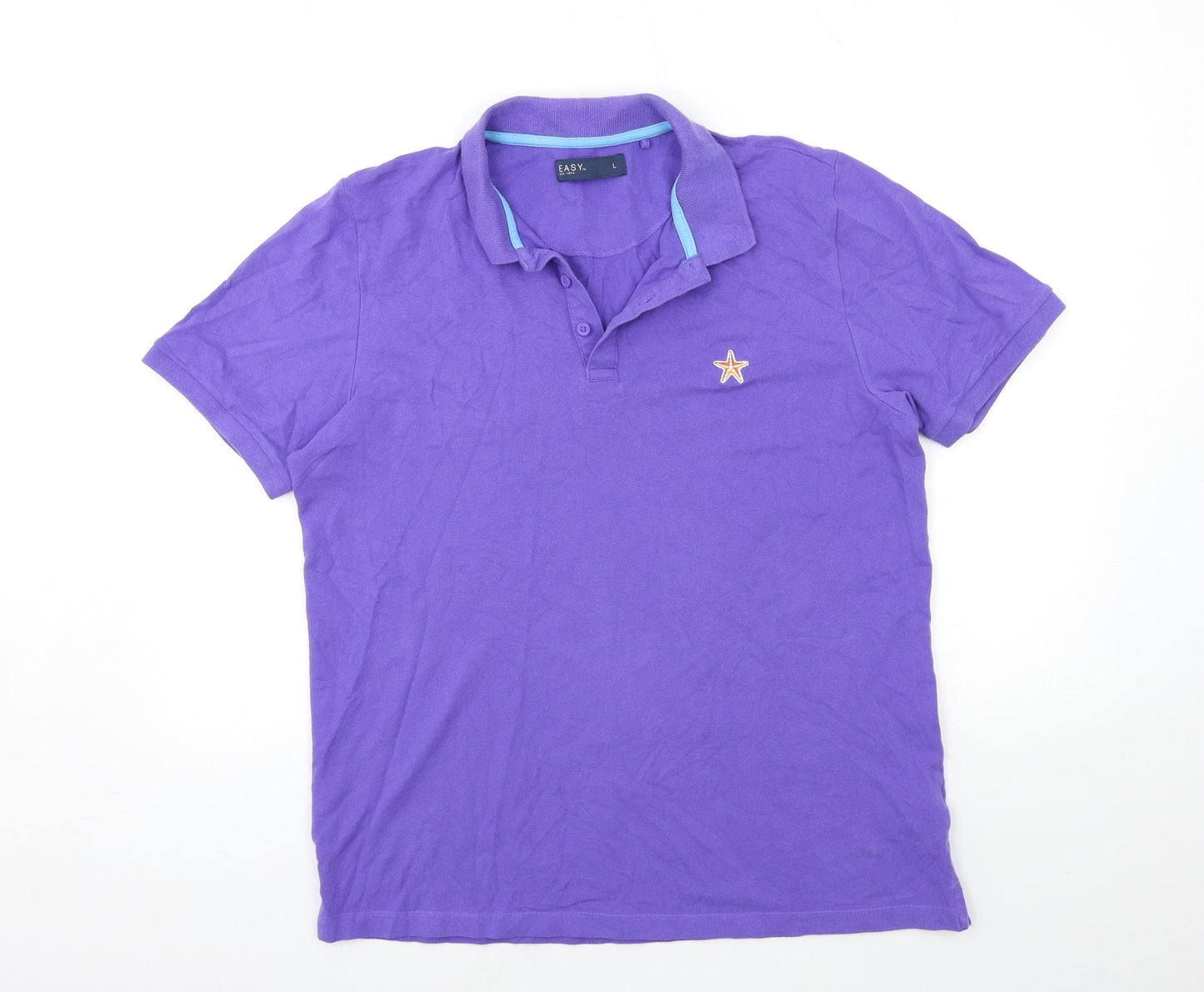 Easy Mens Purple    Polo Size L