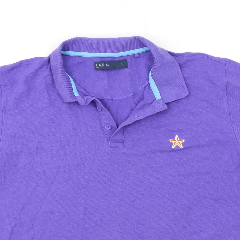 Easy Mens Purple    Polo Size L