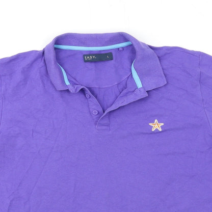 Easy Mens Purple    Polo Size L