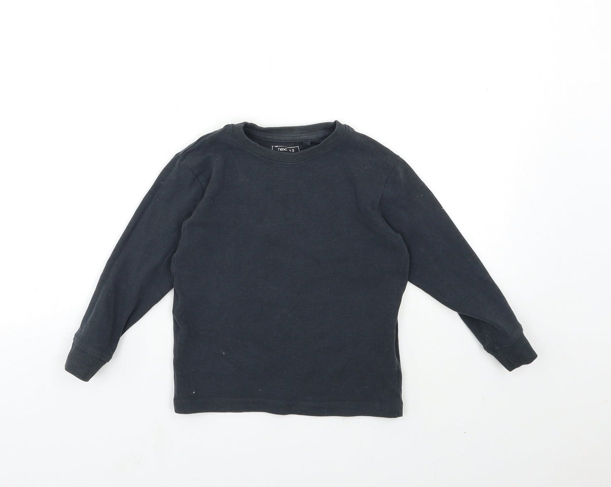Front view of Next girls’ grey pullover sweatshirt, size 4, years