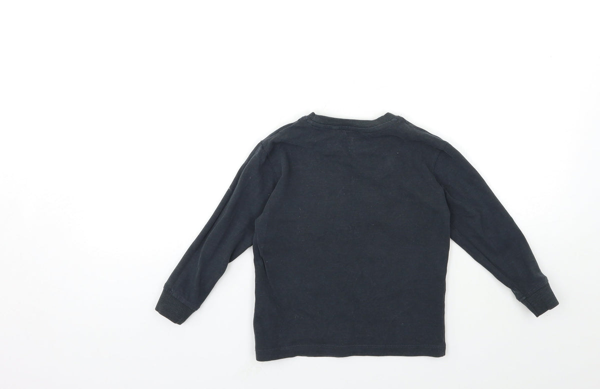 Back view of Next girls’ grey pullover sweatshirt, size 4, years