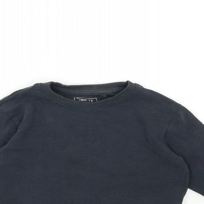 Close-up detail of Next girls’ grey pullover sweatshirt, size 4, years