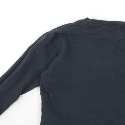 Brand and care label for Next girls’ grey pullover sweatshirt, size 4, years