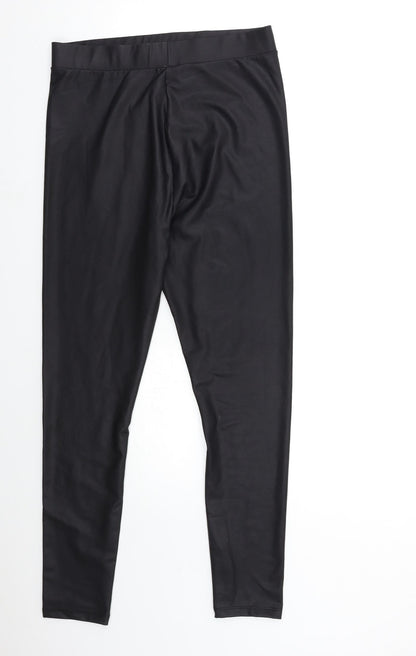 Womens UK Size 10 New Look Regular Fit Pedal Pusher Black Trousers