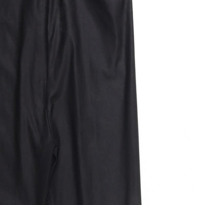 Womens UK Size 10 New Look Regular Fit Pedal Pusher Black Trousers