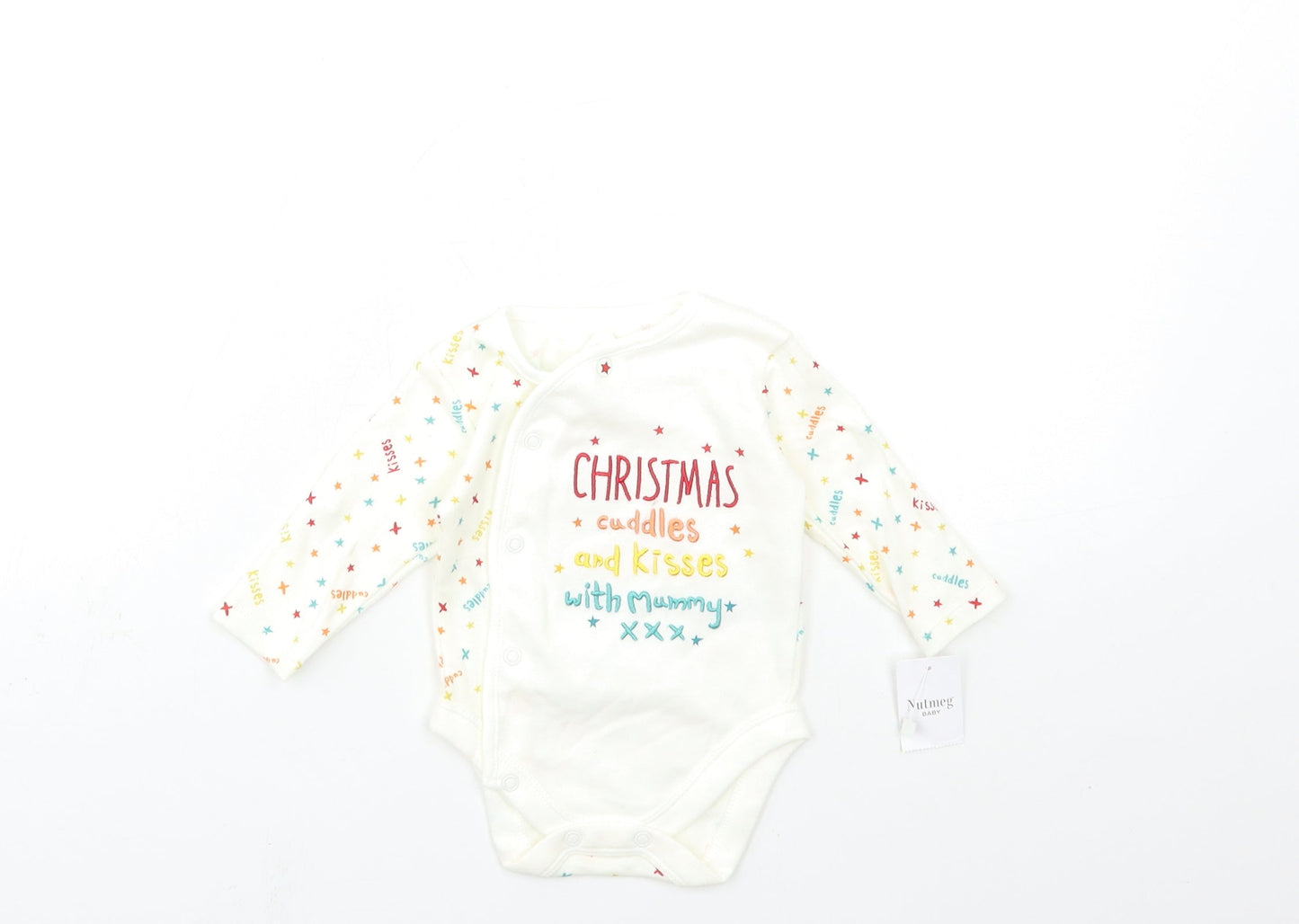 Nutmeg Baby White Geometric  Babygrow One-Piece Size 0-3 Months