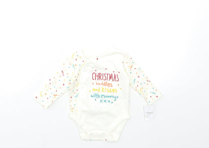Nutmeg Baby White Geometric  Babygrow One-Piece Size 0-3 Months