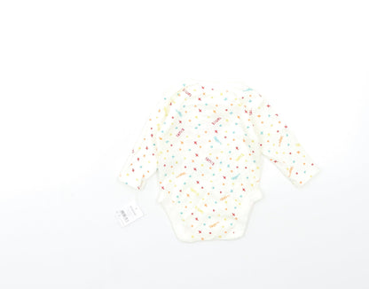 Nutmeg Baby White Geometric  Babygrow One-Piece Size 0-3 Months