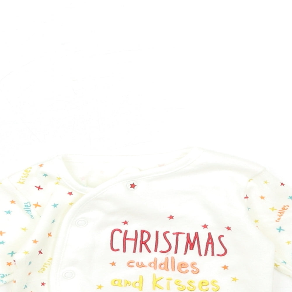 Nutmeg Baby White Geometric  Babygrow One-Piece Size 0-3 Months