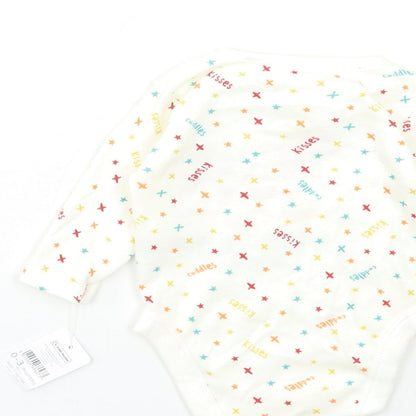 Nutmeg Baby White Geometric  Babygrow One-Piece Size 0-3 Months