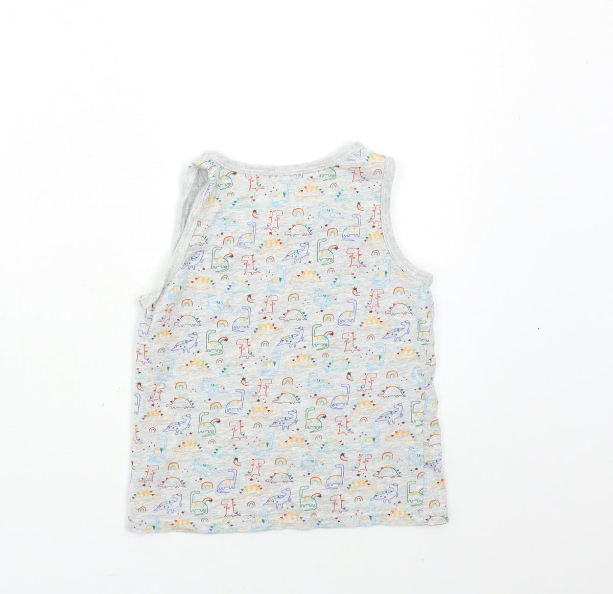 Back view of George boys’ grey animal print basic tank, size 4-5, years