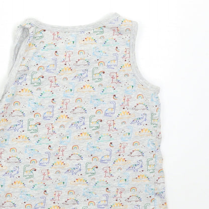 Brand and care label for George boys’ grey animal print basic tank, size 4-5, years