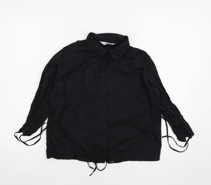 Womens UK Size 12 New Look Black Basic Button-Up