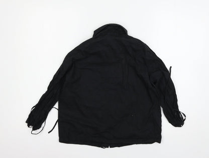 Womens UK Size 12 New Look Black Basic Button-Up
