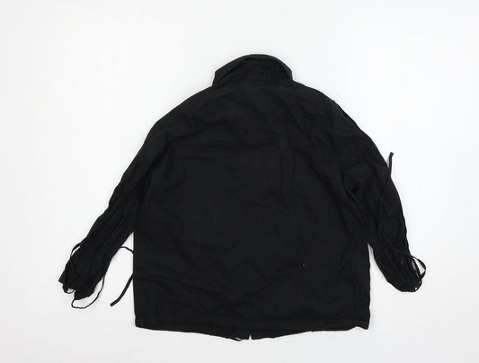 Womens UK Size 12 New Look Black Basic Button-Up