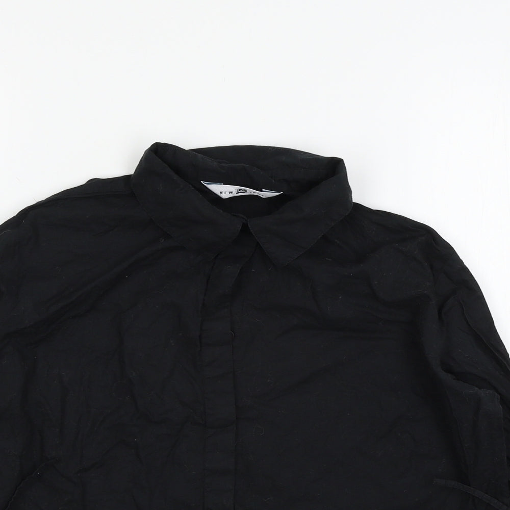 Womens UK Size 12 New Look Black Basic Button-Up