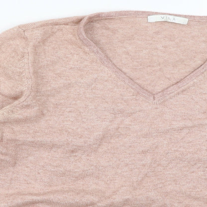 Womens UK Size L VILA Pink Pullover Jumper