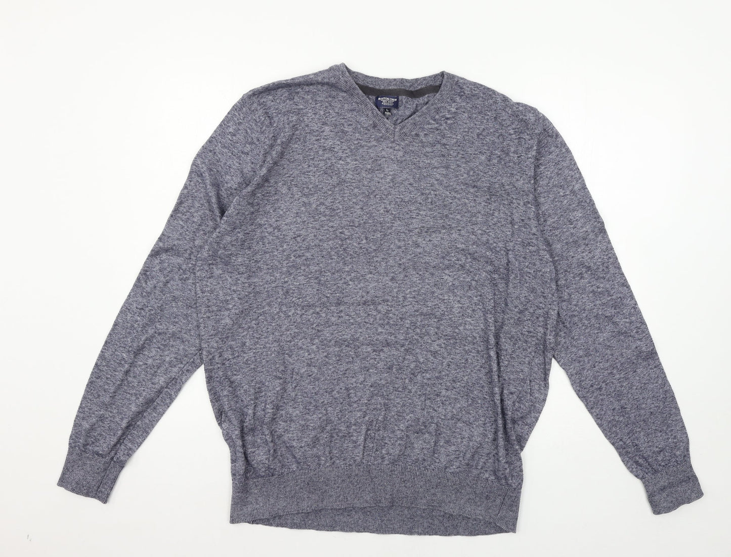 Boston Crew Mens Blue  Knit Pullover Jumper Size L