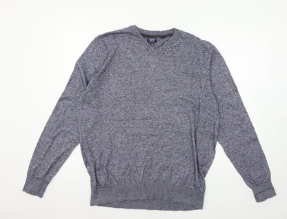Boston Crew Mens Blue  Knit Pullover Jumper Size L