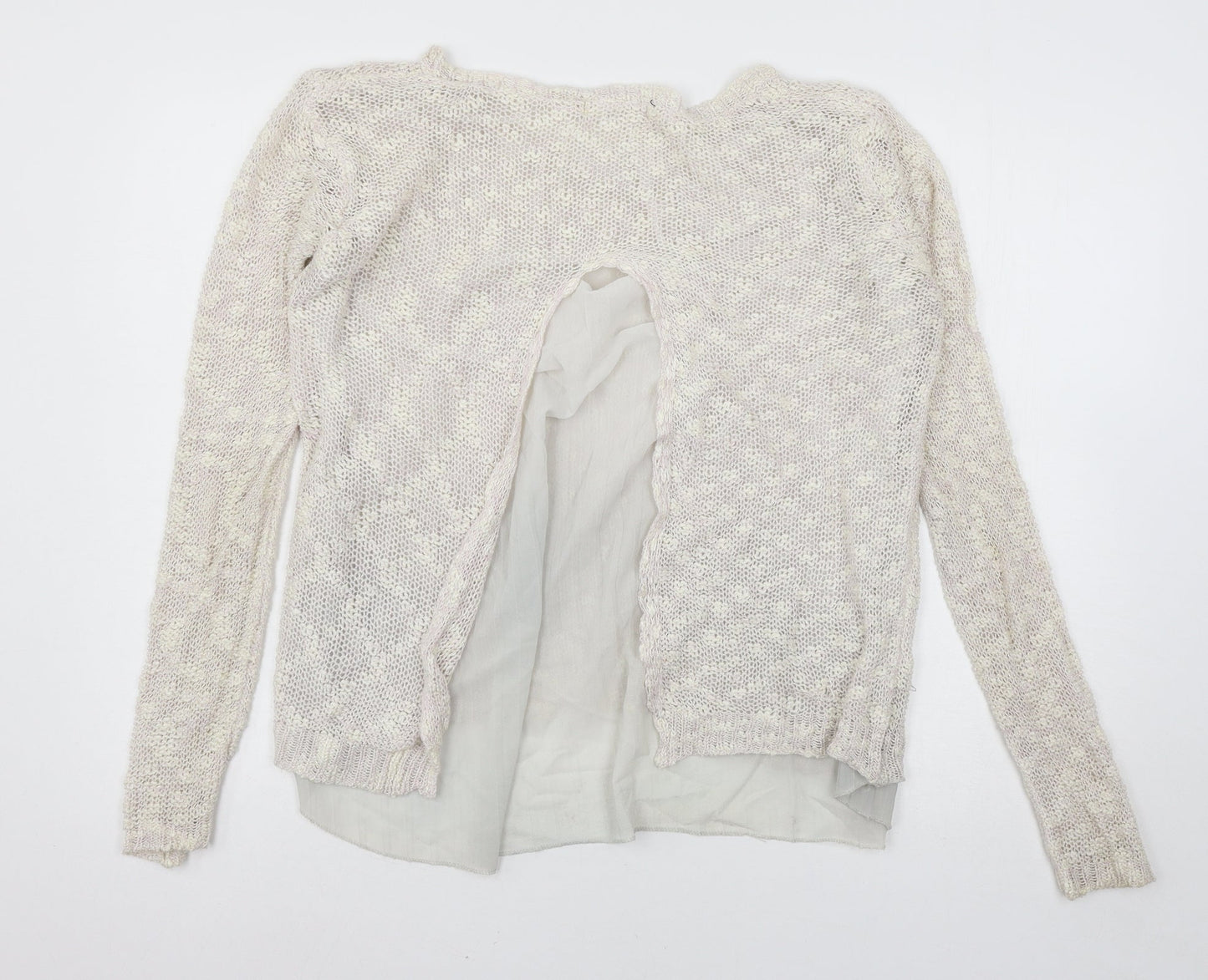 Cherry Womens Ivory  Knit Cardigan Jumper One Size