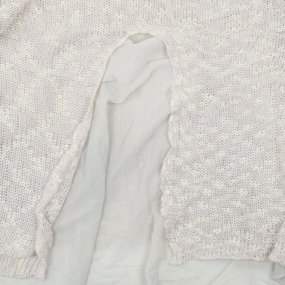 Cherry Womens Ivory  Knit Cardigan Jumper One Size