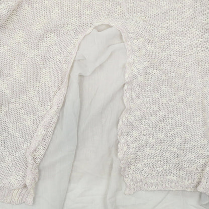 Cherry Womens Ivory  Knit Cardigan Jumper One Size