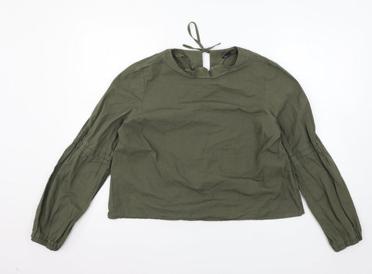 Womens UK Size 14 New Look Green Basic Blouse
